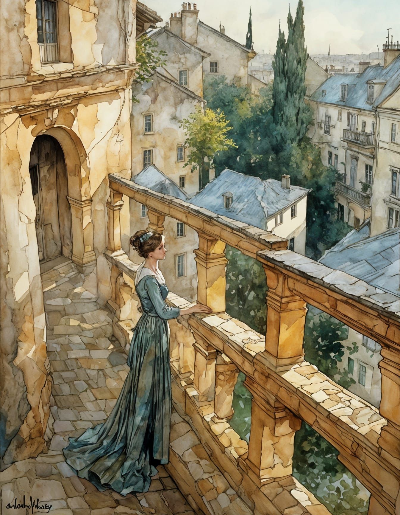 Neurographic Ink Map of Old World Europe