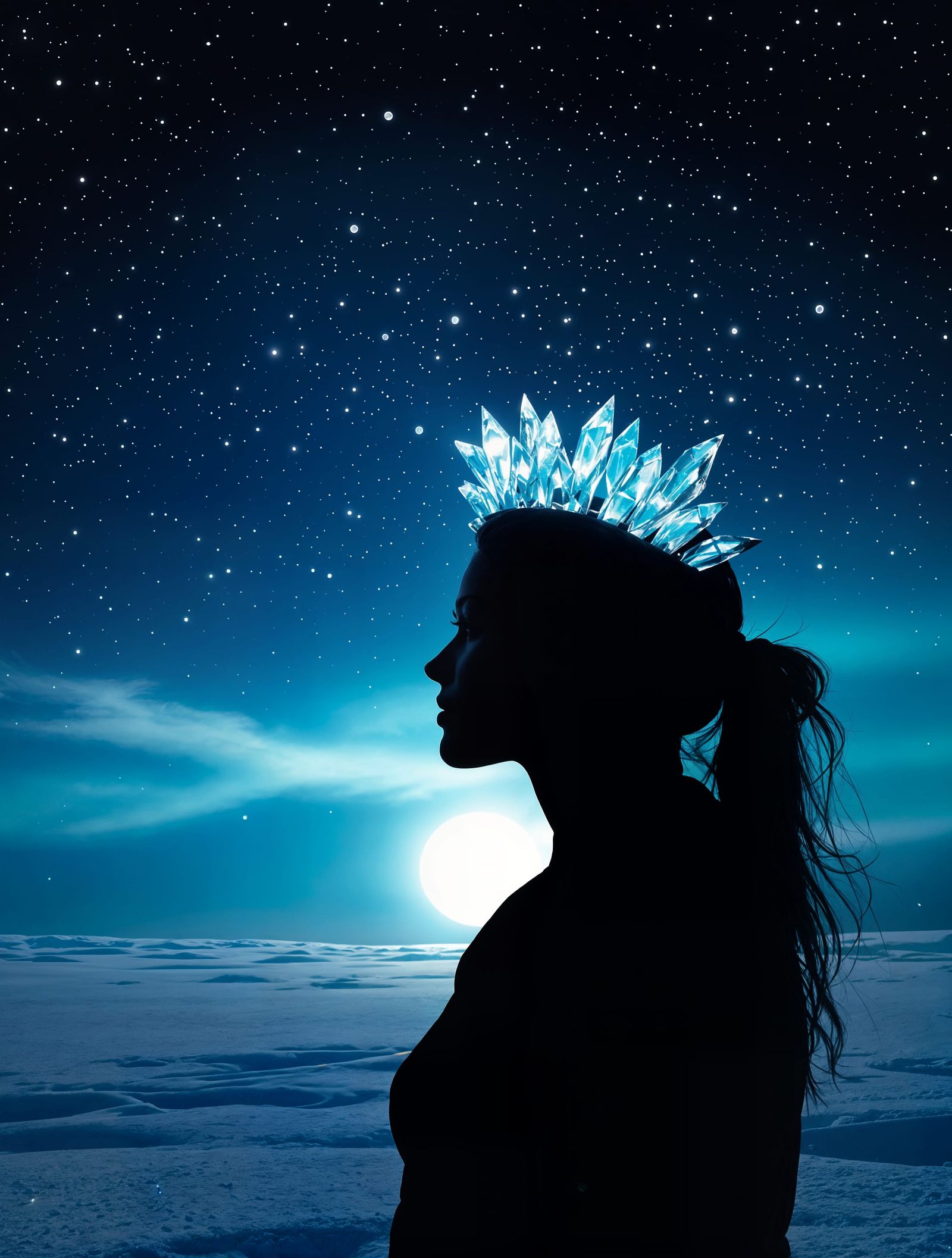 Woman of the Arctic Midnight Sky