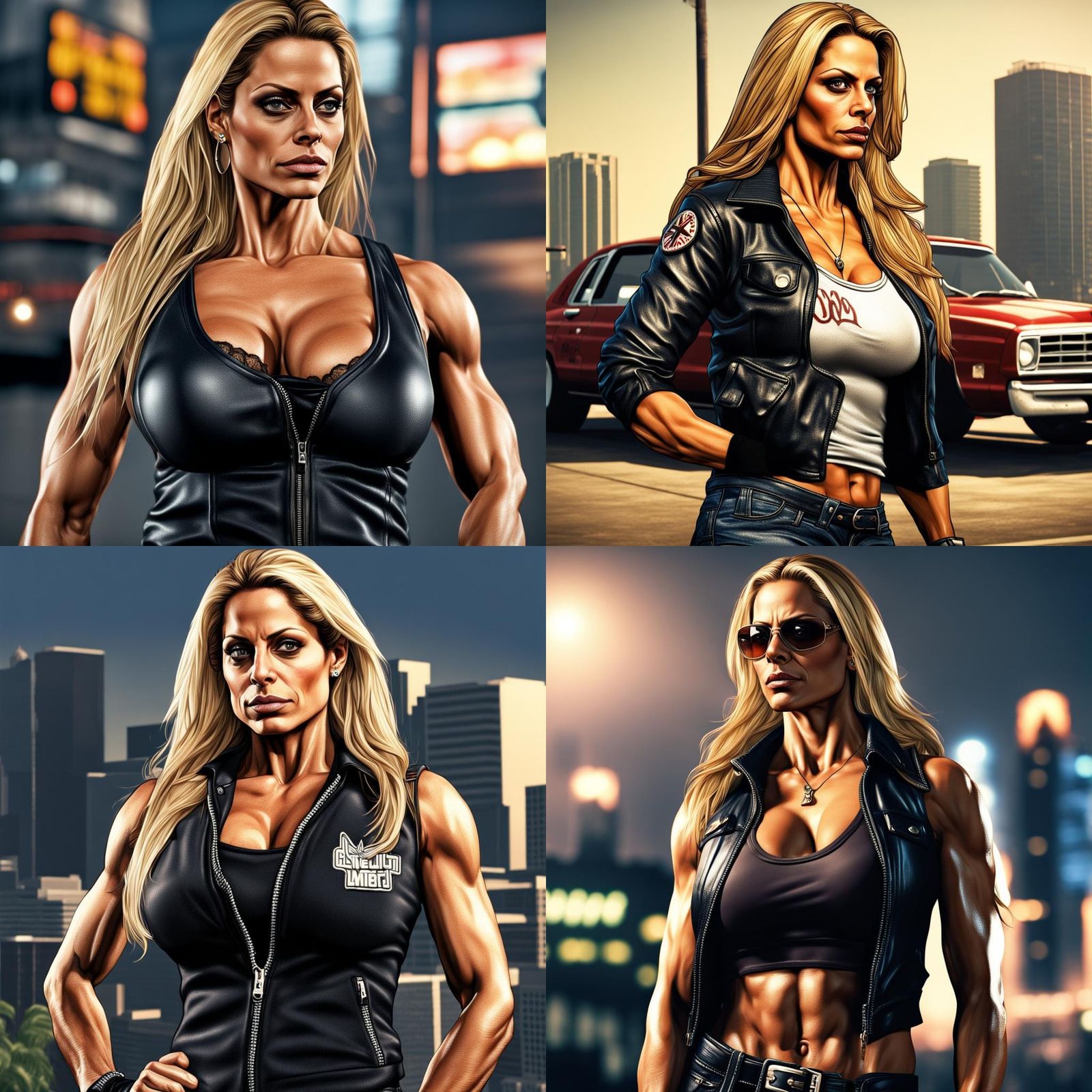 Trish Stratus as GTA Character: Hyperrealistic Digital Art