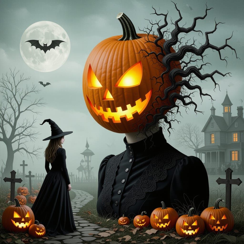 Surreal Halloween Scene