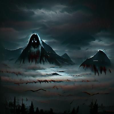 Sinister Dark Mountains in Fantasy Style