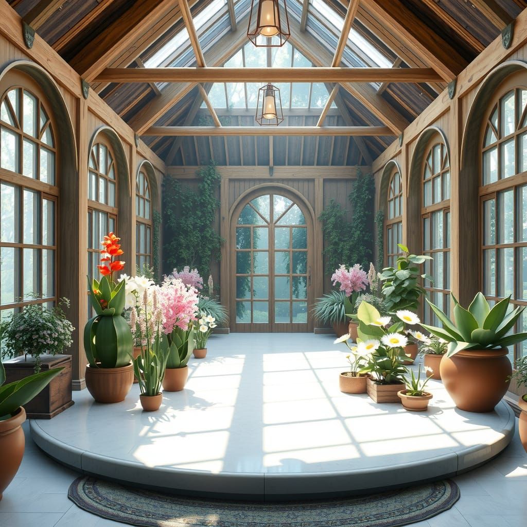 Surreal Greenhouse of Whispering Language and Botanical Drea...