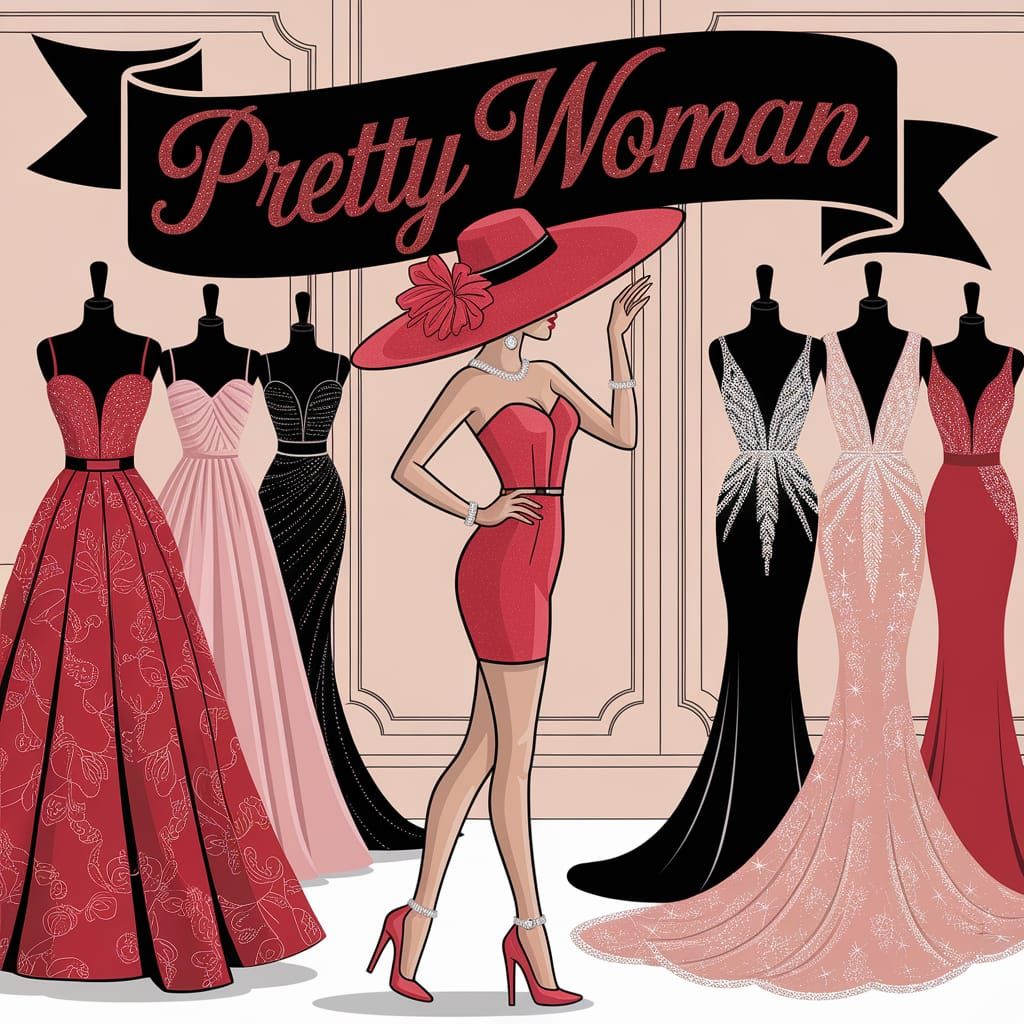 Glamorous Woman in High-End Fashion Shop