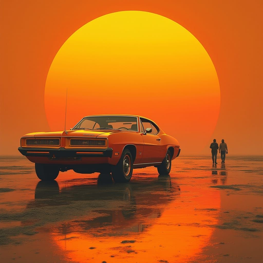 Vibrant Orange Retro Futurism Aesthetic