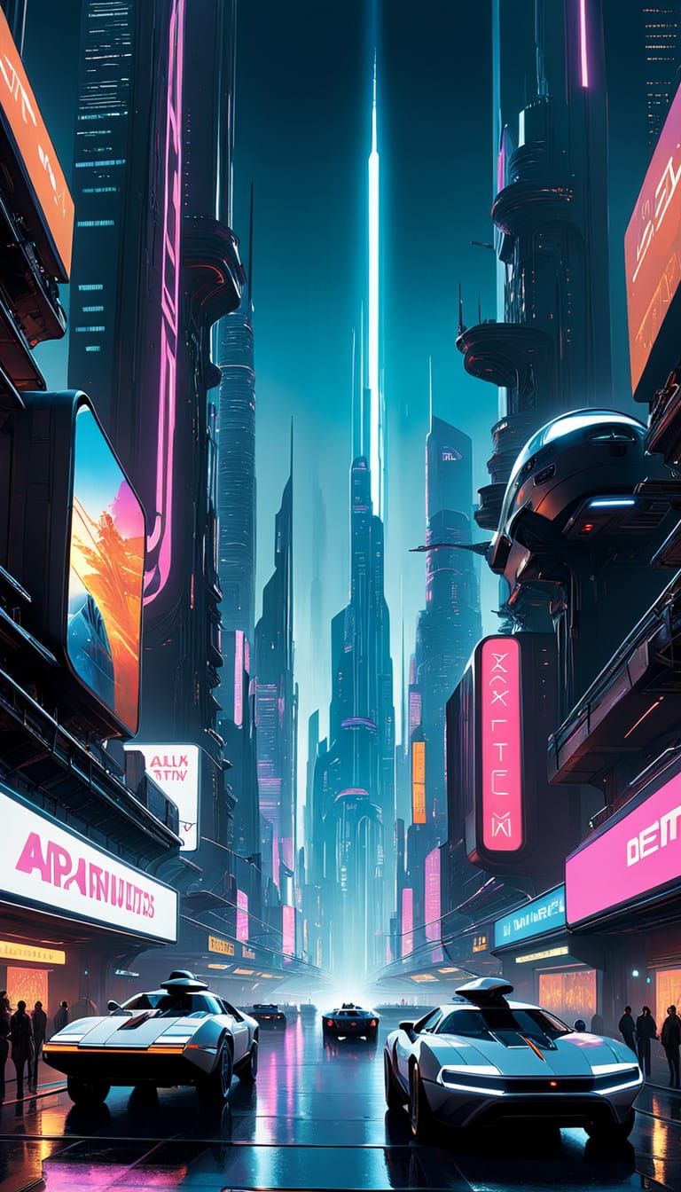 Cyberpunk Megalopolis at Night: A Futuristic Urban Dystopia