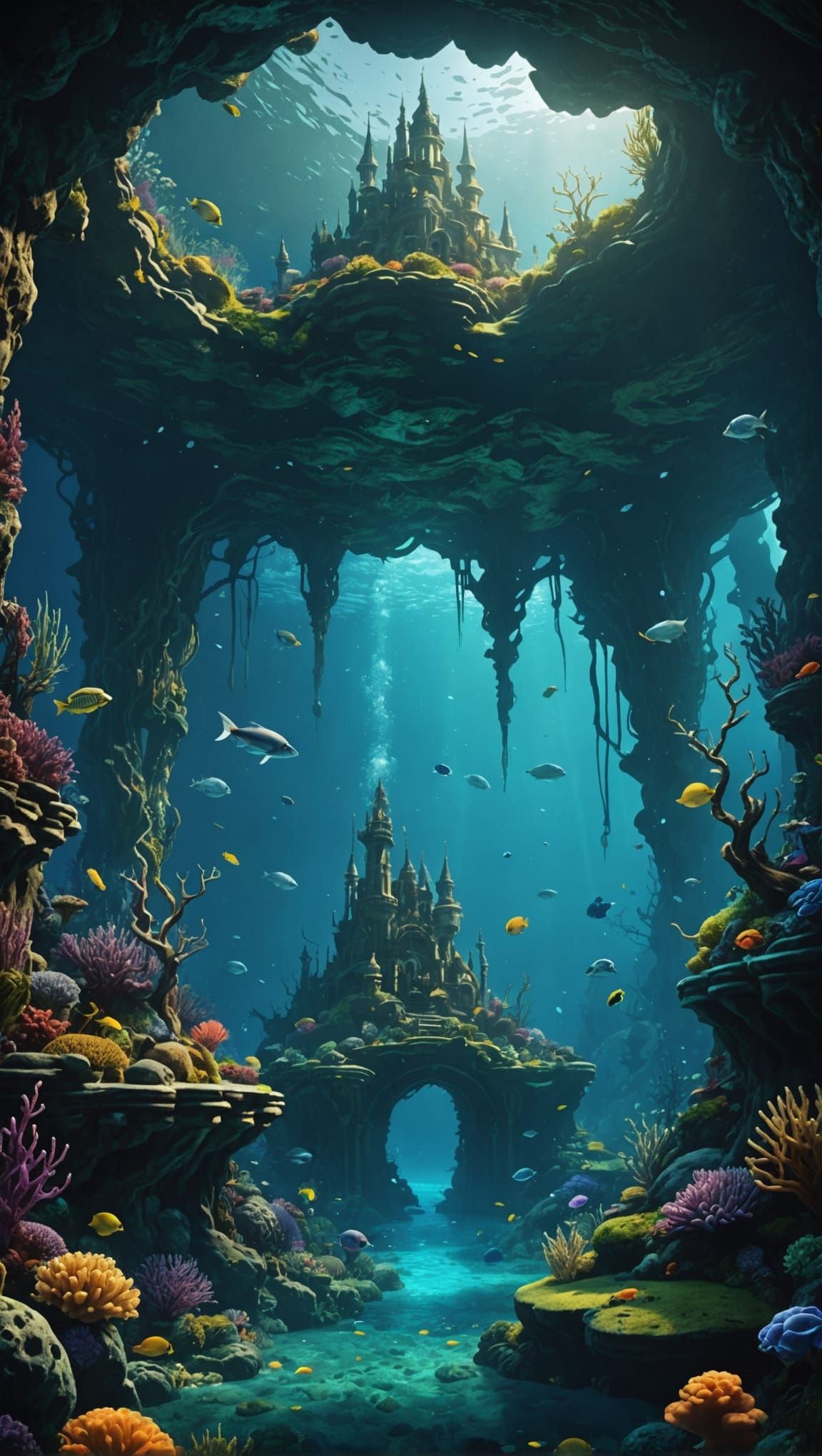 Fantastical Underwater Landscape in Deep Color