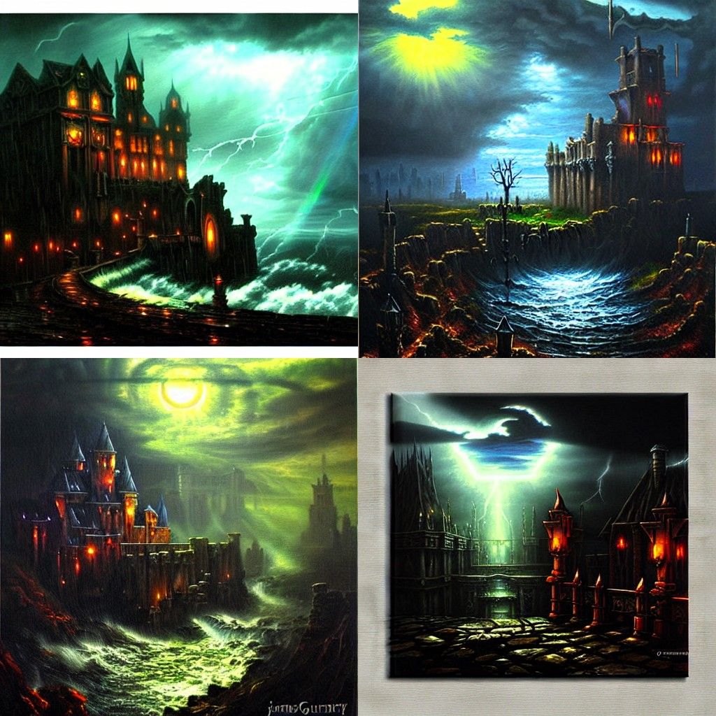 Castlevania Oil Painting: Gloomy Stormy Night