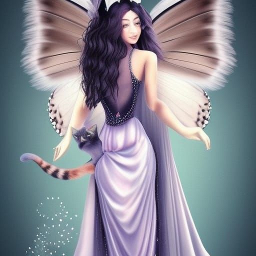 Goddess of Cats: Hyperrealistic Digital Art