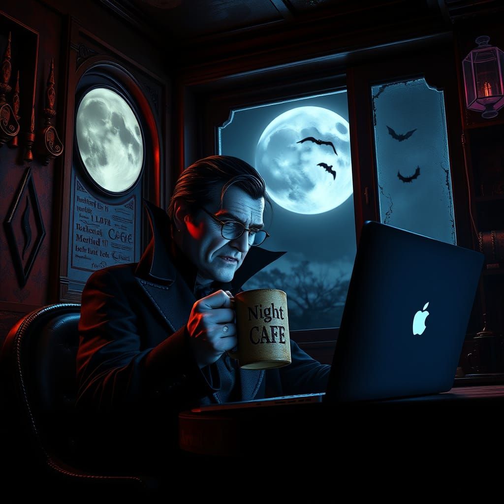 A vampire on Night Café