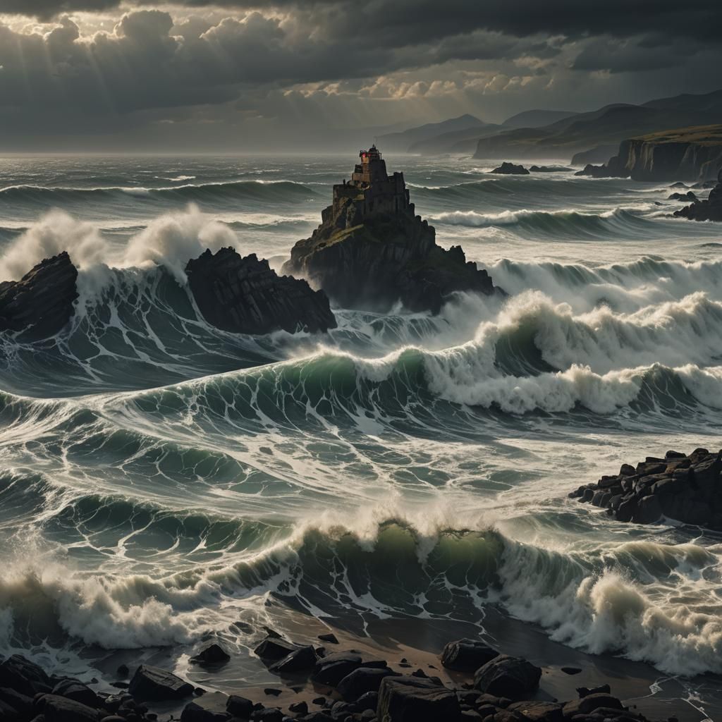 Dramatic Beach Scene in Digital Matte Painting