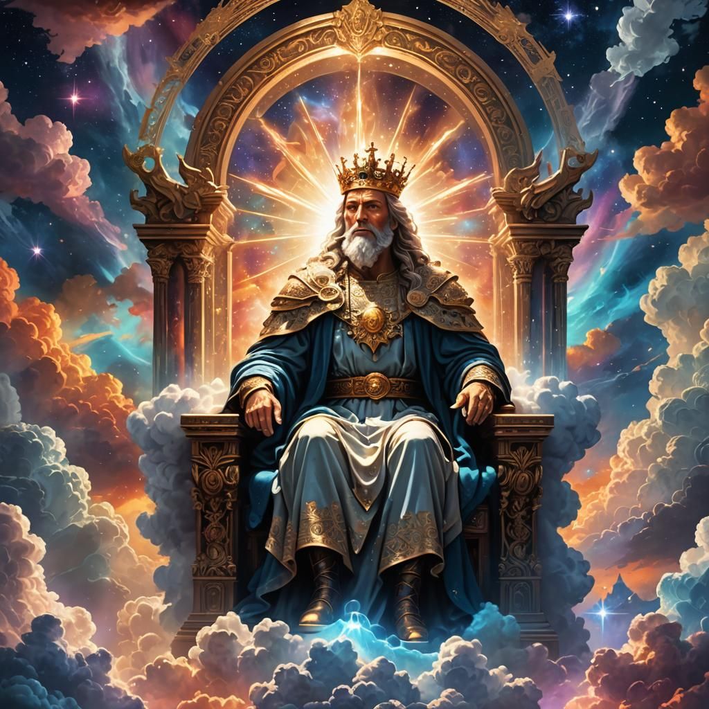 Majestic God on Throne in Digital Art