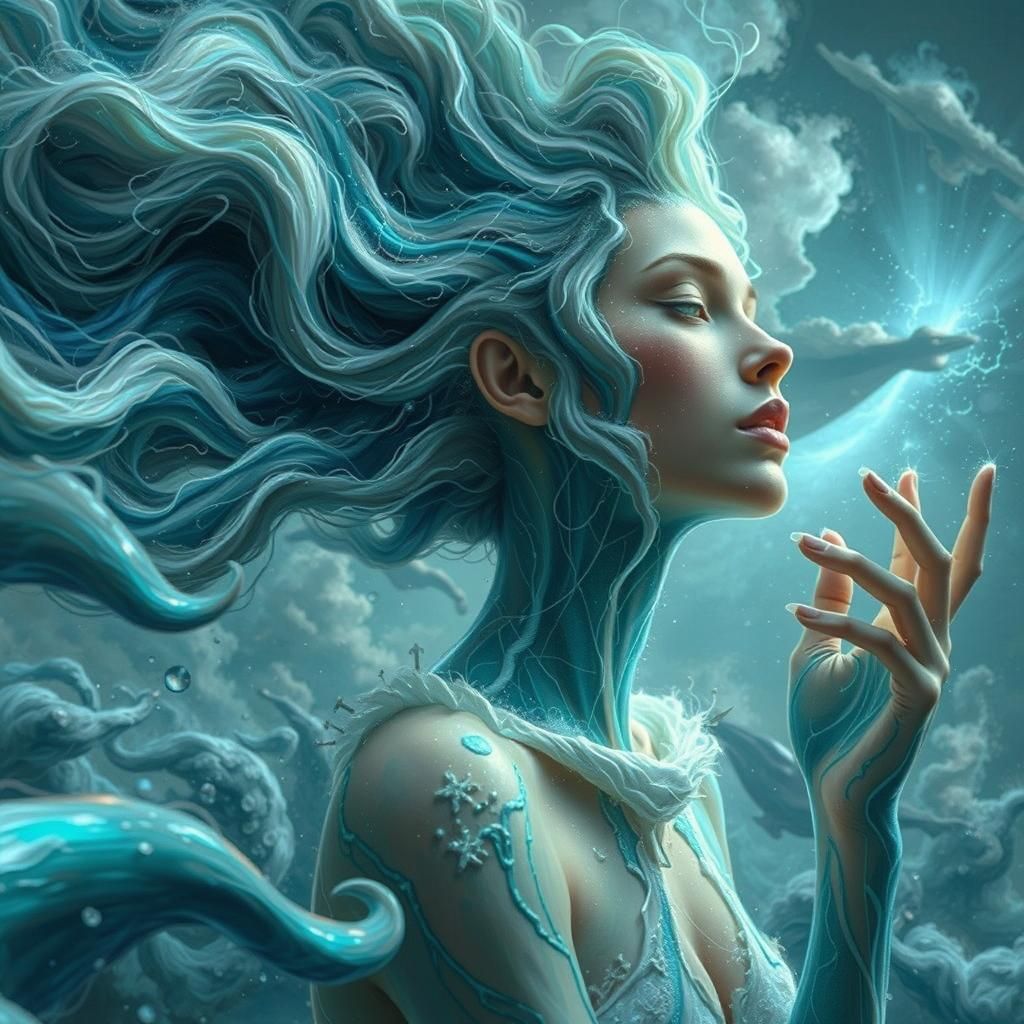 Ethereal Being of Light Soaring Through Tempest