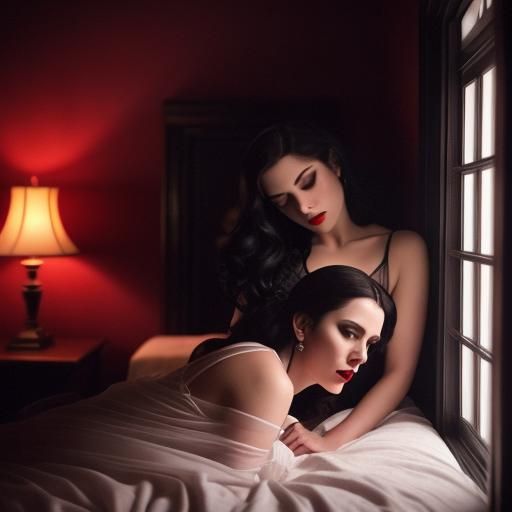 Vampires' Kiss: A Film Noir Bedroom Scene