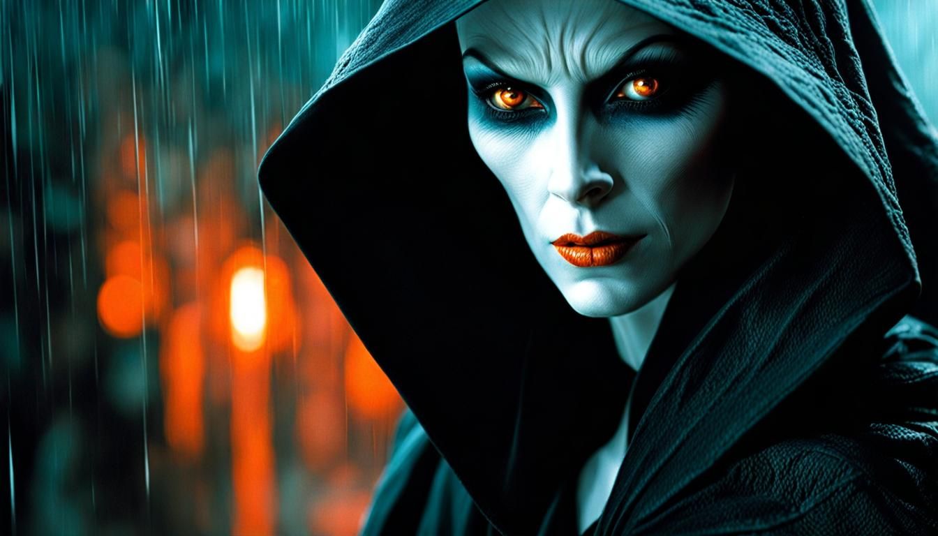 Nosferatu in Rain: Hyperrealistic Cinematic Portrait