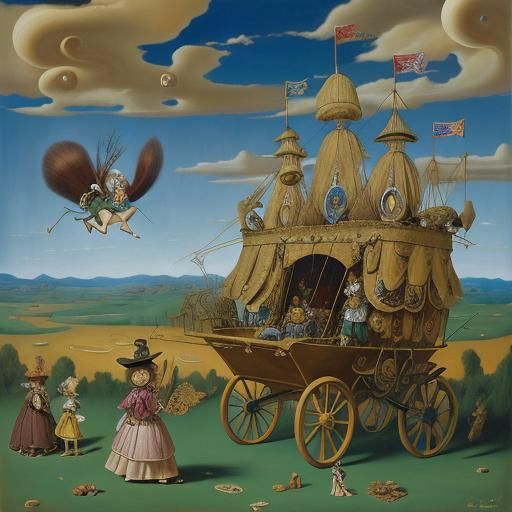 Surreal Hazelnut Chariot in Salvador Dali Style
