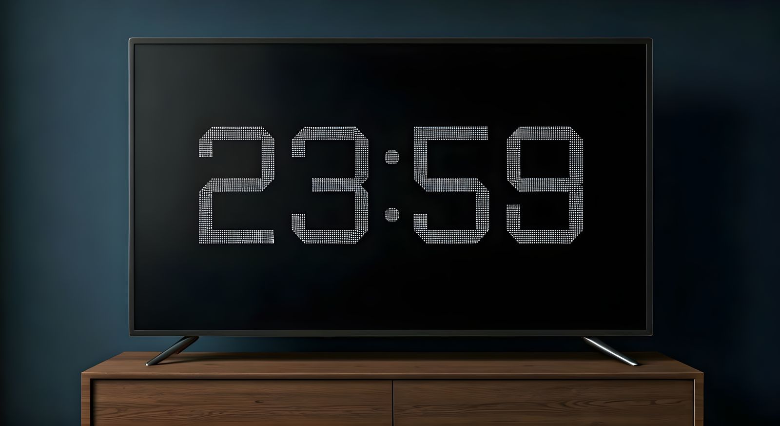 Detailed Digital Displays Showing '23:59' in 3D