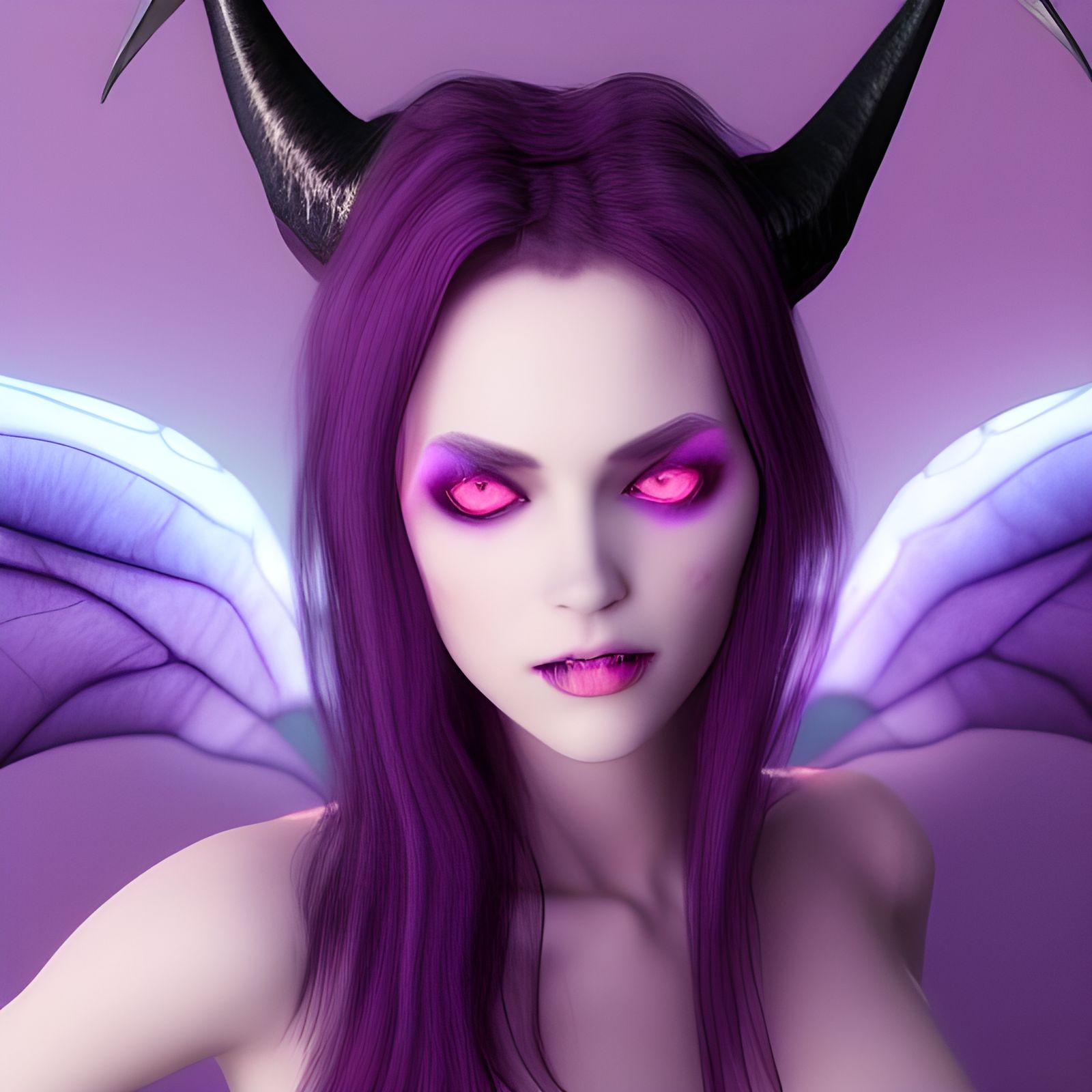 Seductive Succubus with Alluring Eyes and Bat Wings