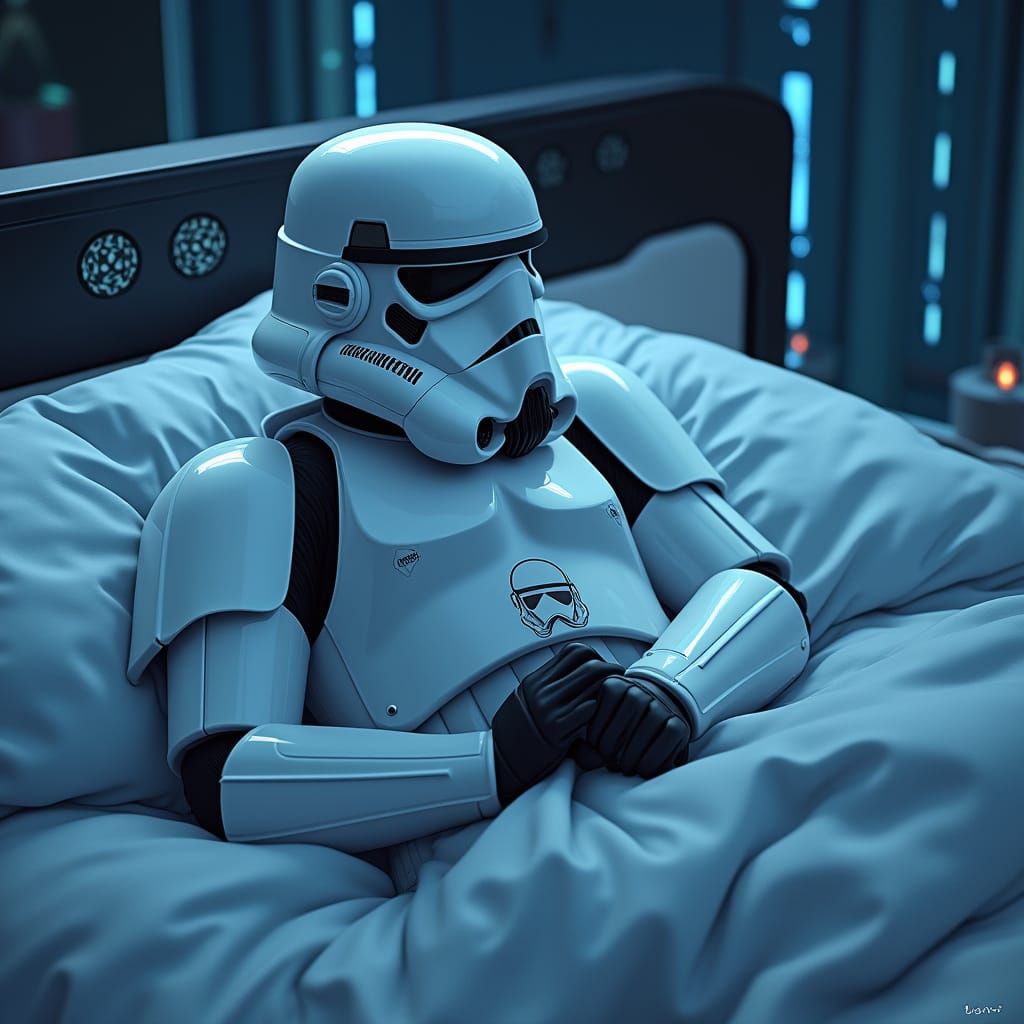 Stormtrooper Bedtime in Futuristic Style