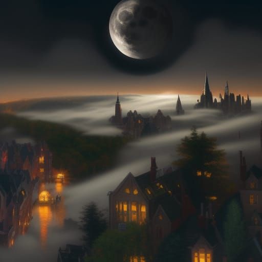 Vampire Emerges in Dark New York City Night