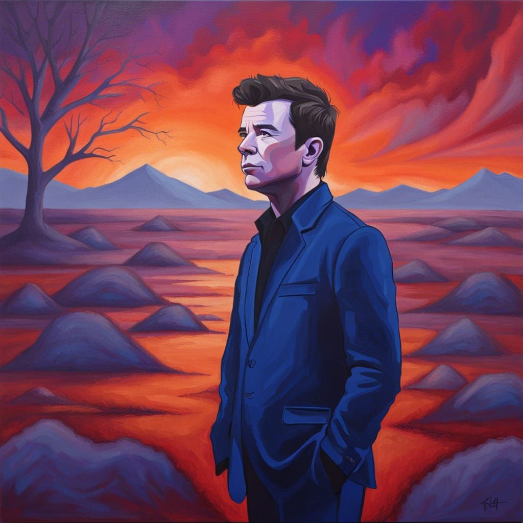 Rick Astley in Dreamlike Surreal Landscape