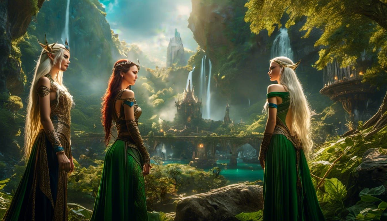 Elven World: Gorgeous Elf Women in Hyperdetailed Realism