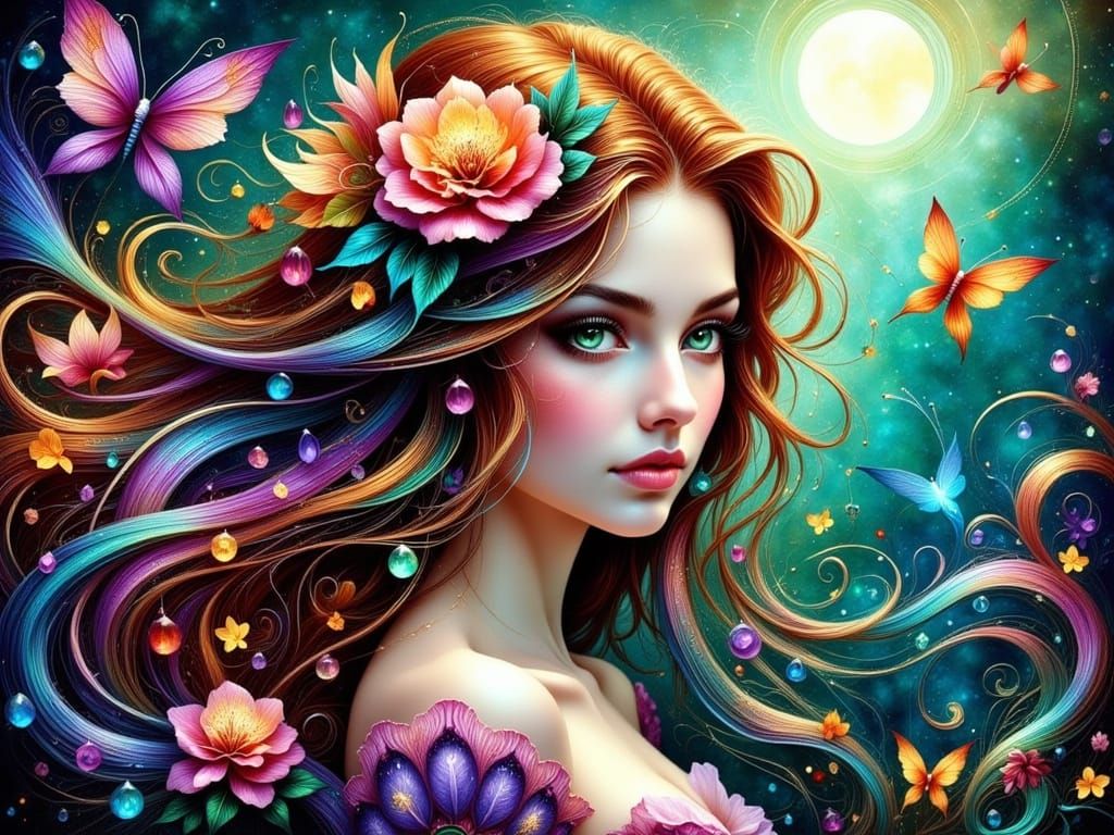 Surreal Mermaid in Vibrant Underwater Realm