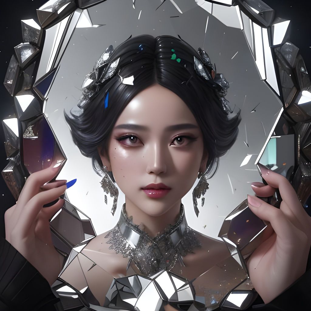 Exploding Mirror Shards with Glittering Reflections