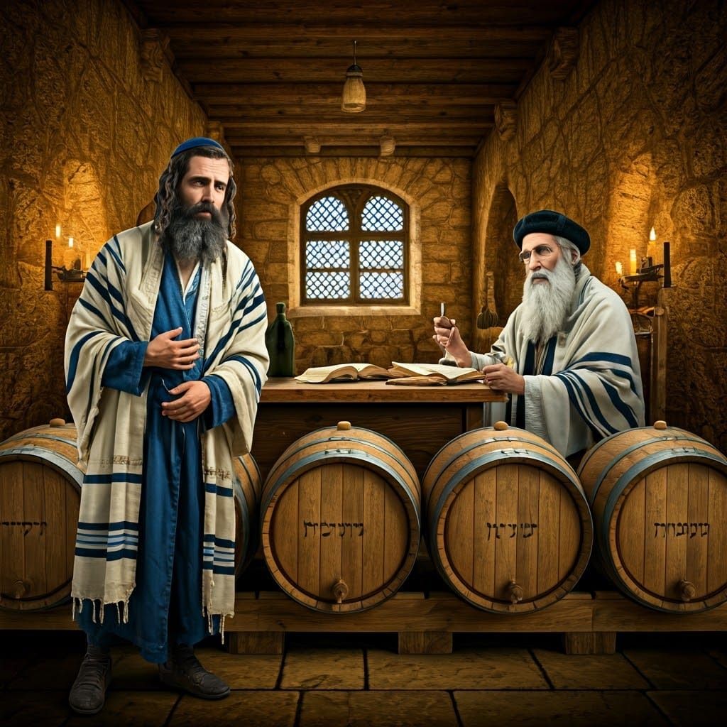 Medieval Jewish Merchant Meets His Rabbi in a Humble Study