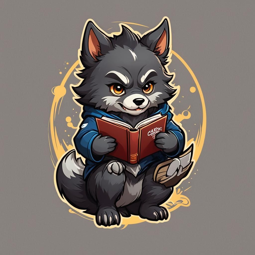 Chibi Werewolves Reading: Cute Esports Logo