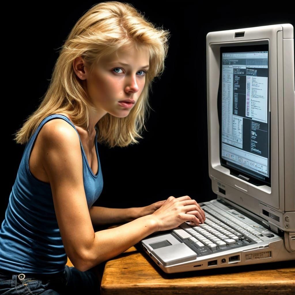 Hyperrealistic Hacker on PowerBook G4