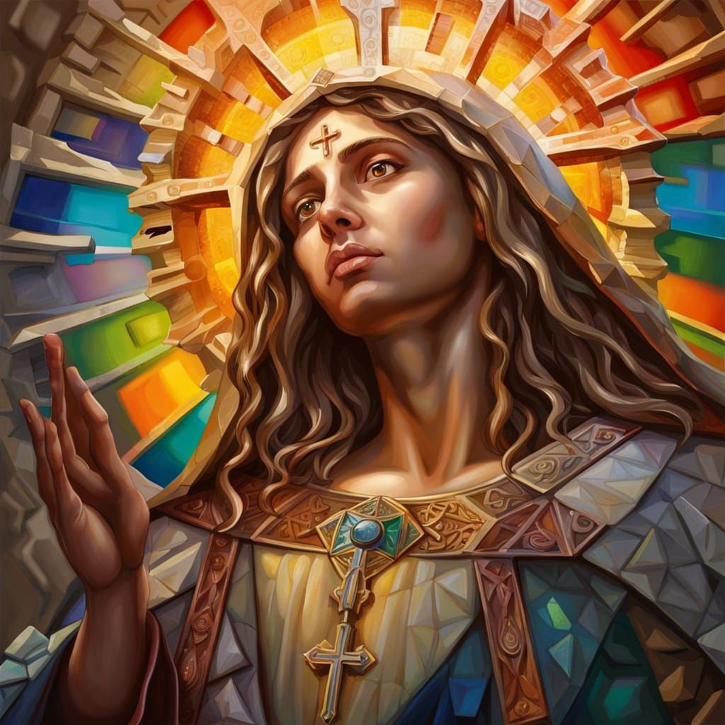 Detailed Bible with Cross in Splash Art Style