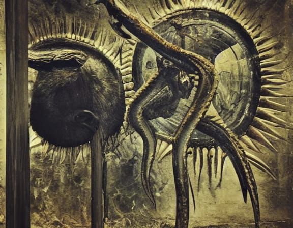 Eerie Cryptid Taxidermy in H.R. Giger Surrealism