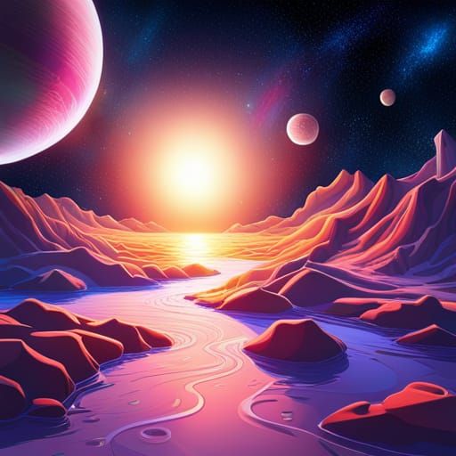 Candy Cosmos: Nebulae, Moons, Stars in Candyland Style