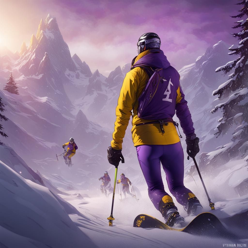 Hyperdetailed Winter Sport Scene in Dark Fantasy Style