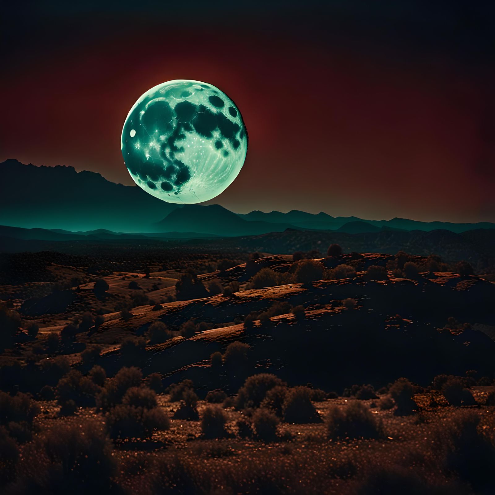Dramatic Full Moon in Cinematic Style