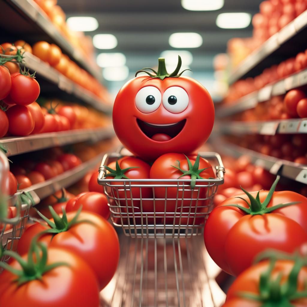 Tomato having the time of its life. 👀