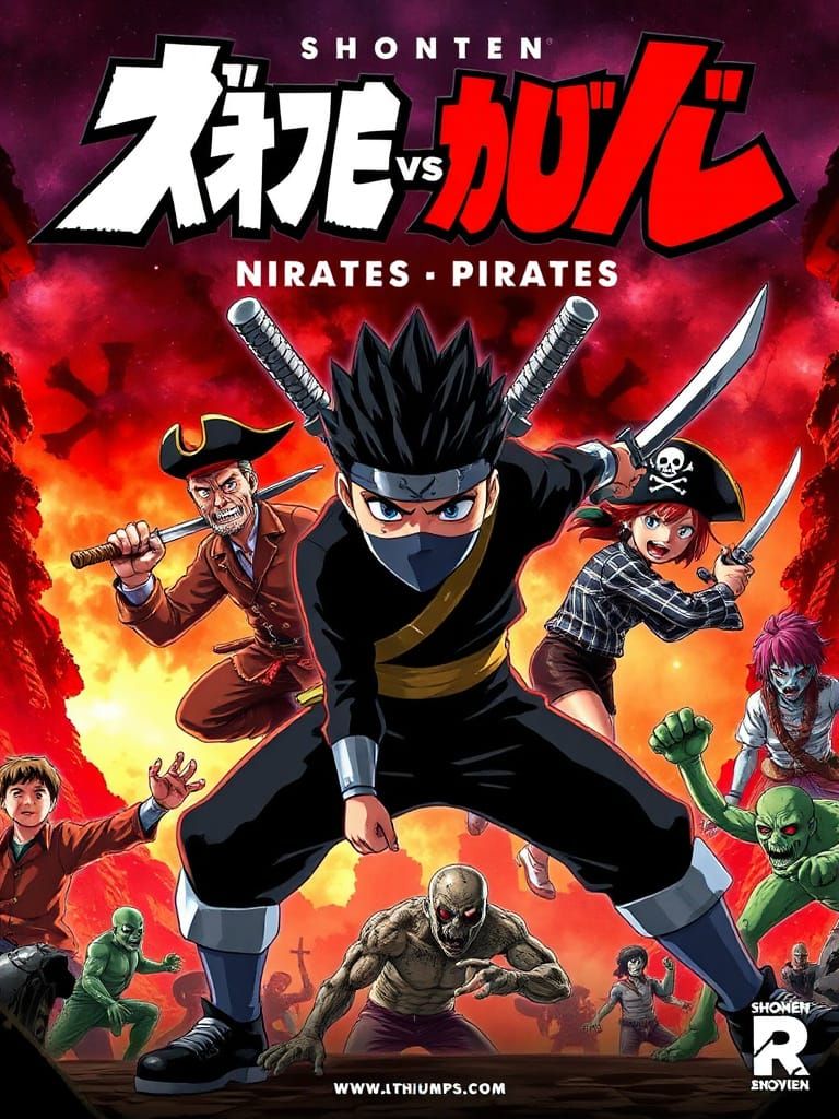 Shonen Jump Movie Poster: Ninja vs Pirates vs Zombies