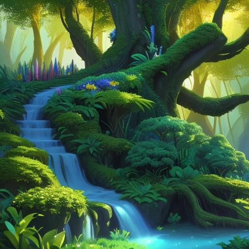 Princess Daisy in Enchanted Garden: Fantasy Art