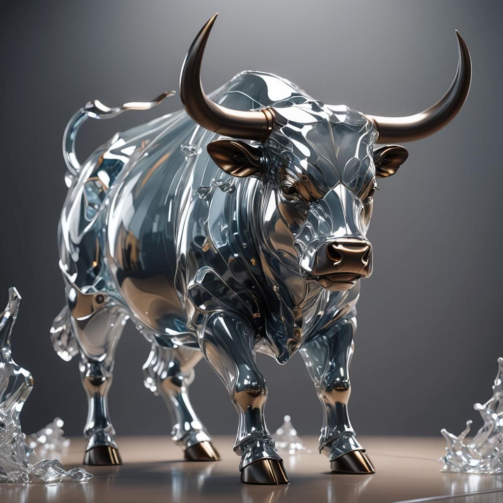 Glass Bull: 3D Anime Art Inspired by WLOP