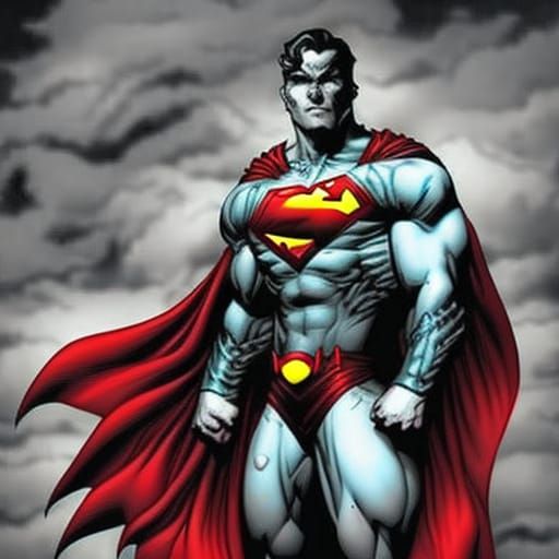 Evil Superman in Comic Book Style