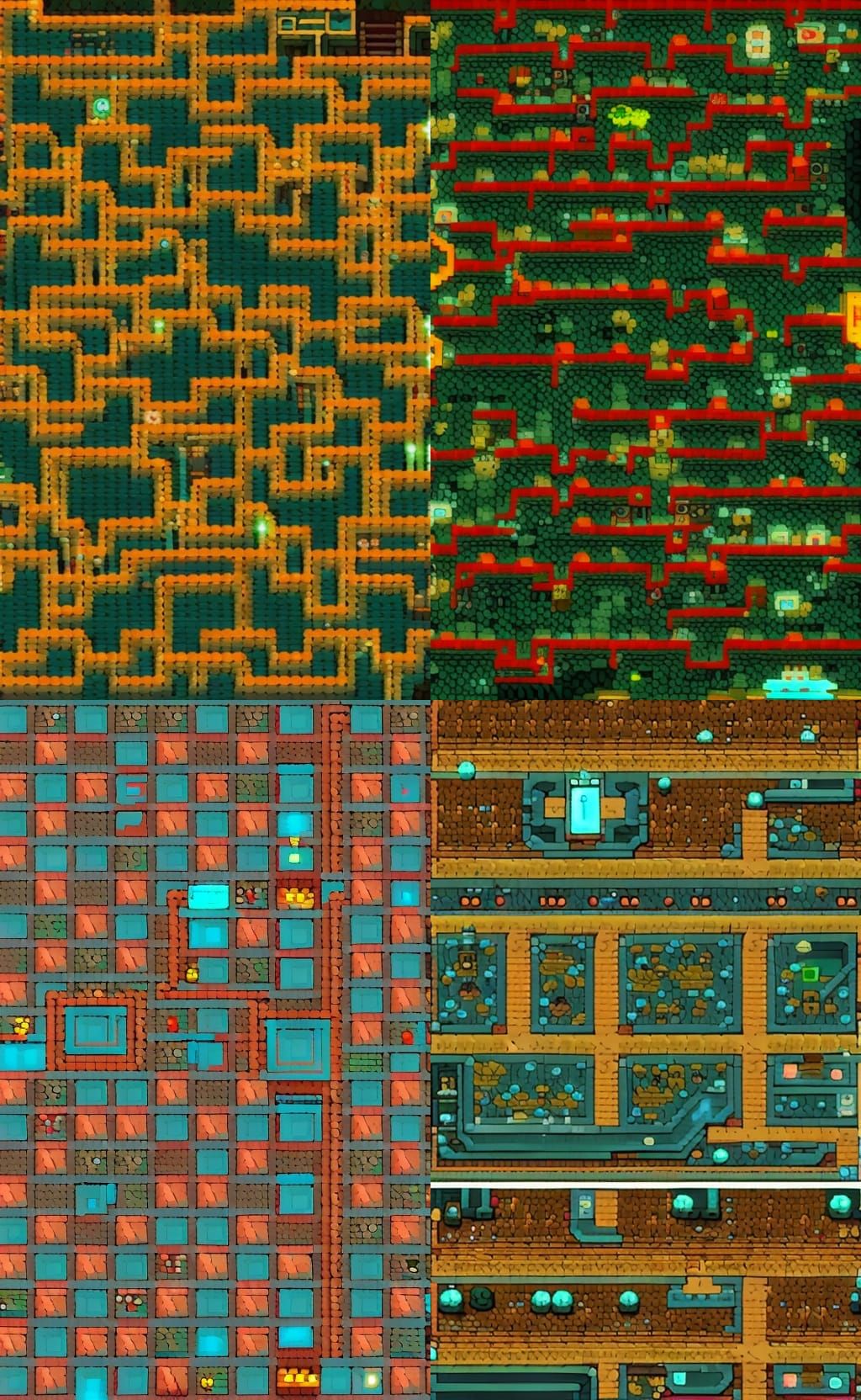 Modular Circuit Diagram Tileset in Cartoon Style