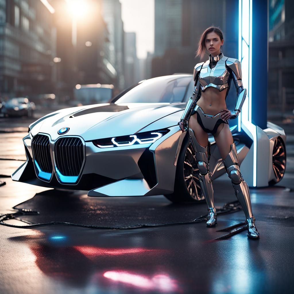 Futuristic Electric BMW with Sci-Fi Details