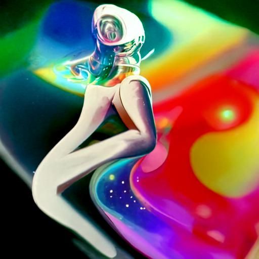 Psychedelic 60s Holographic Cosmic Illustration