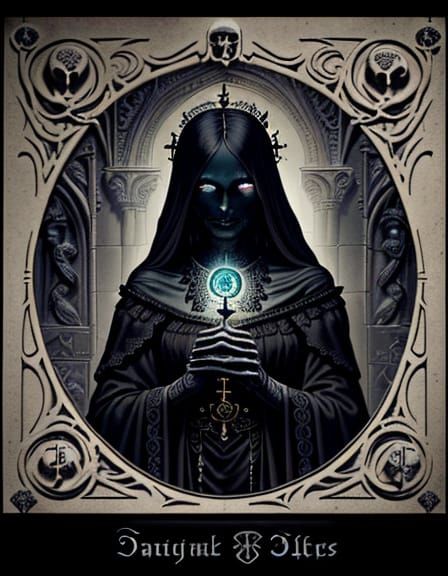 Mysterious Woman in Gothic Chamber