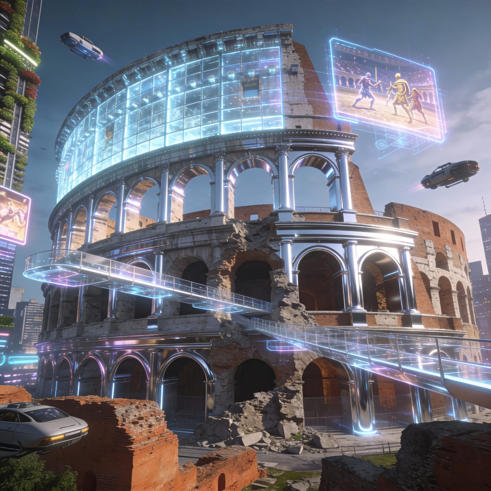 Futuristic Colosseum Reimagined in Rome