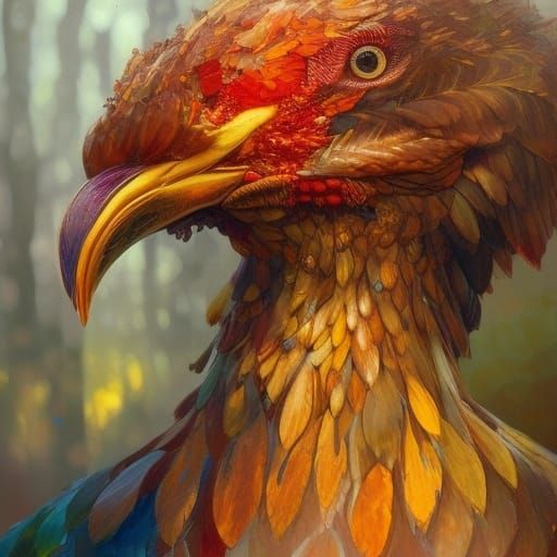 Detailed Turkey Portrait in Autumnal Splendor