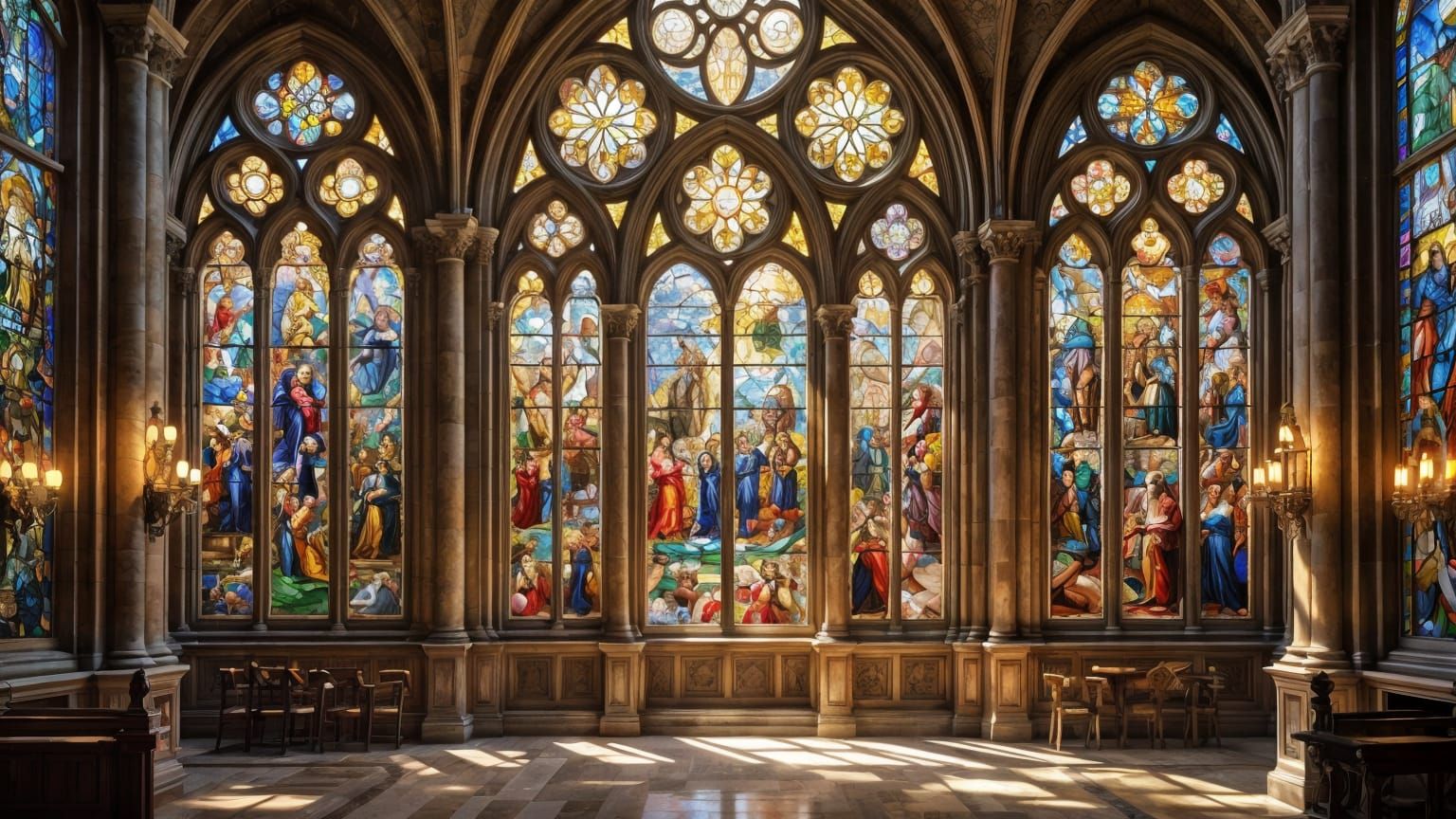 Cathedral Transformed: Hyper-Realistic Stained Glass Art