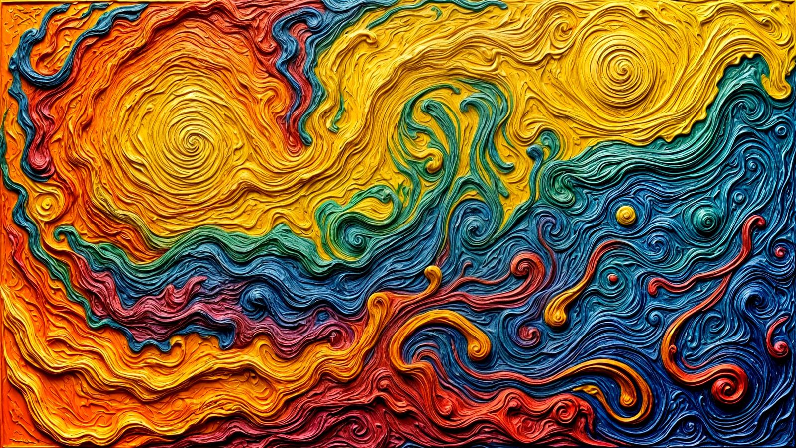 Van Gogh Style Letters in Waxy Impasto