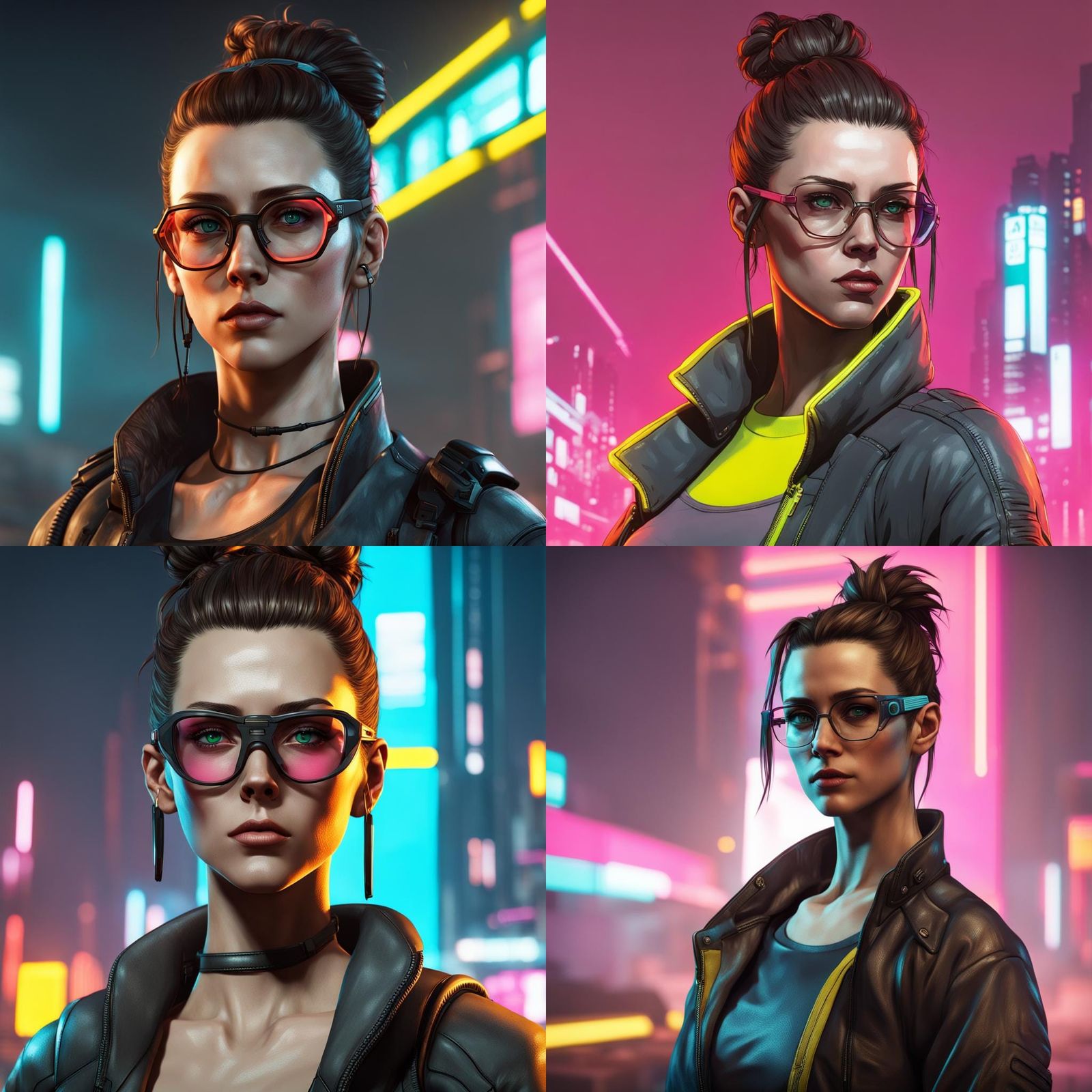 Cyberpunk 2077 Inspired Character with Messy Bun