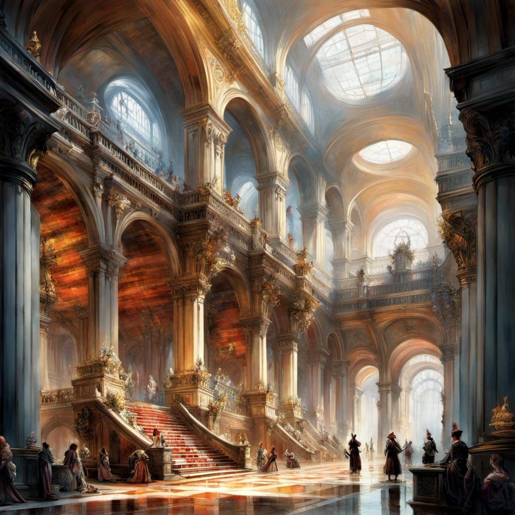 Interior view of great hall